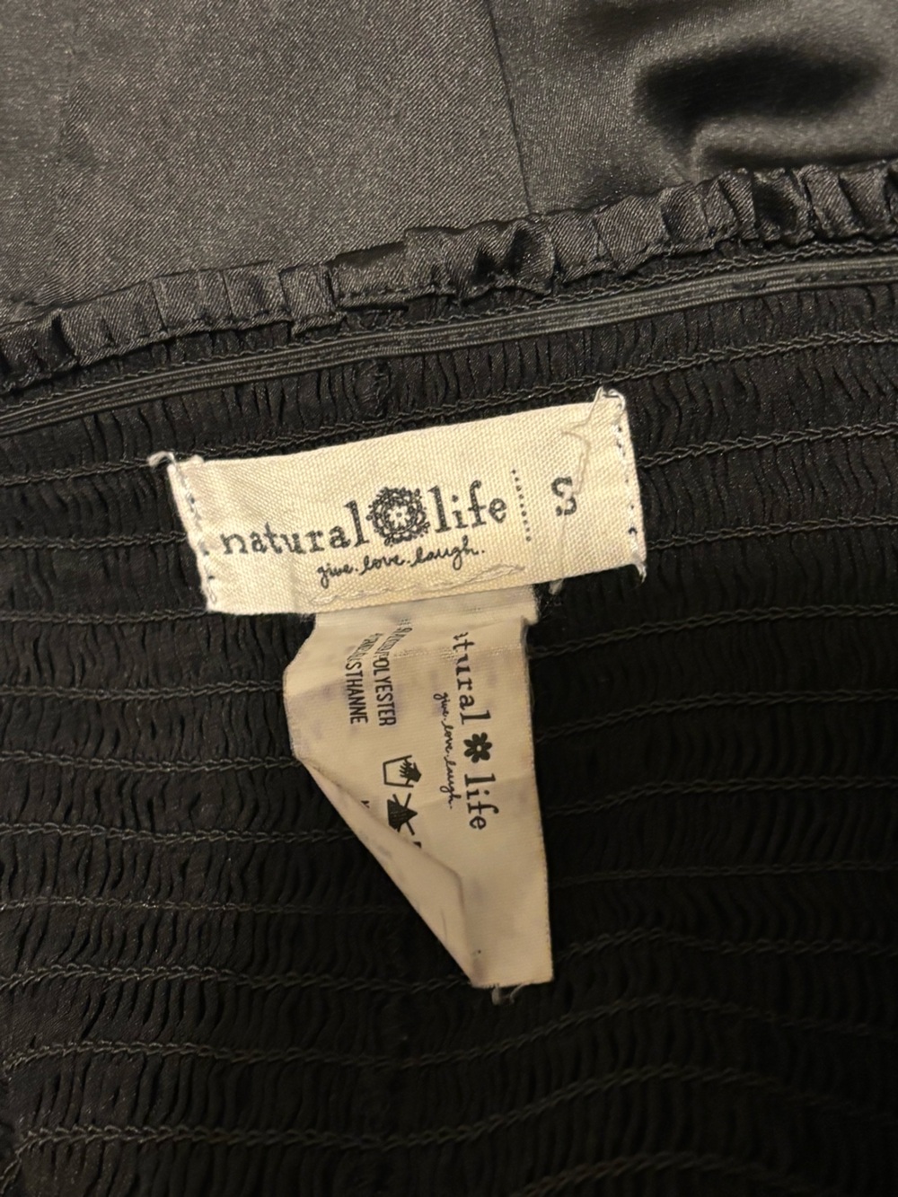 NATURAL LIFE Black Ribbed Satin Coquette Y2K Preppy Old Money Skort Small - Picture 3 of 5